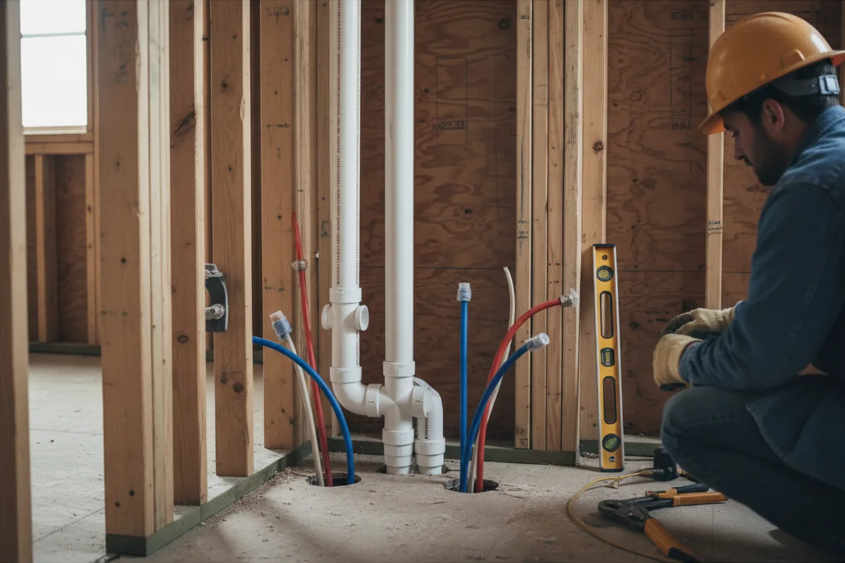 Drain and supply rough-in during Garbage Disposal Repair in Elkmont